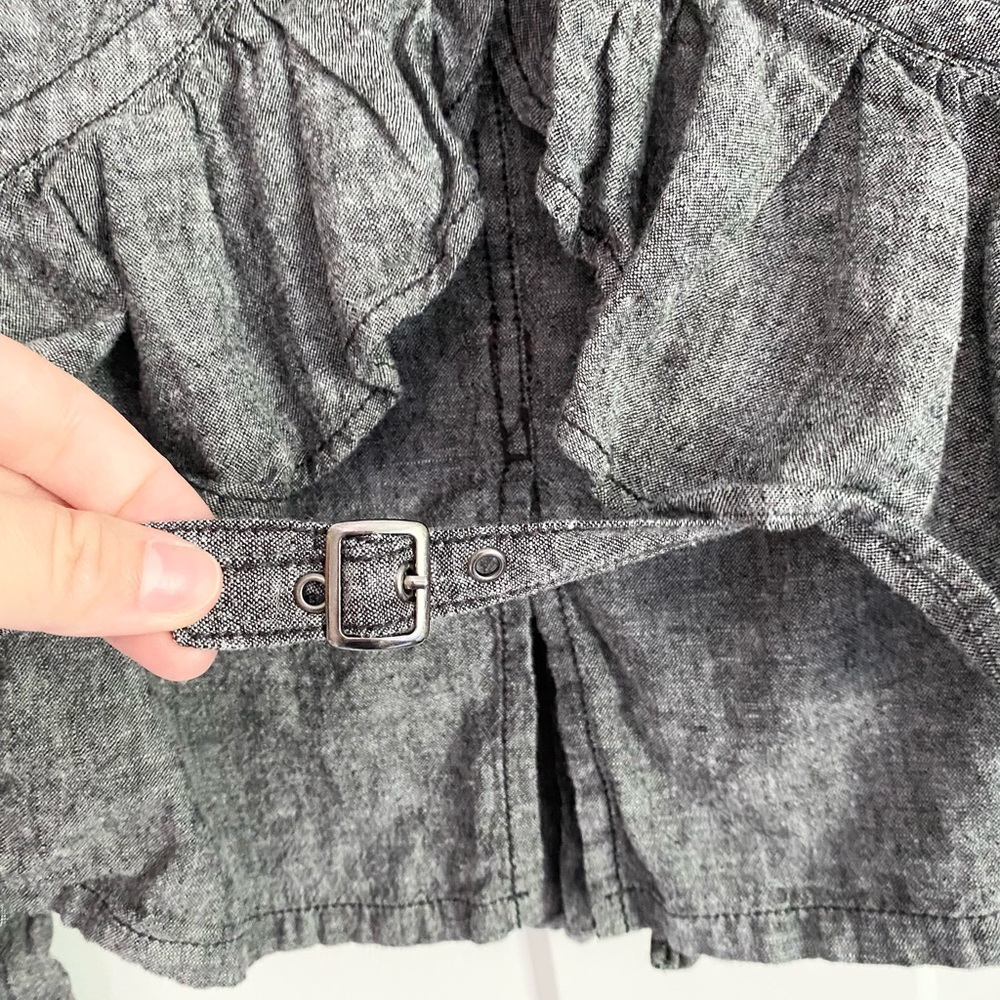 Free People Gray Ruffle Blazer Jacket Small - Picture 13 of 14